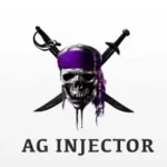 AG Injector Android app interface showing unlocked Mobile Legends skins and customization options.